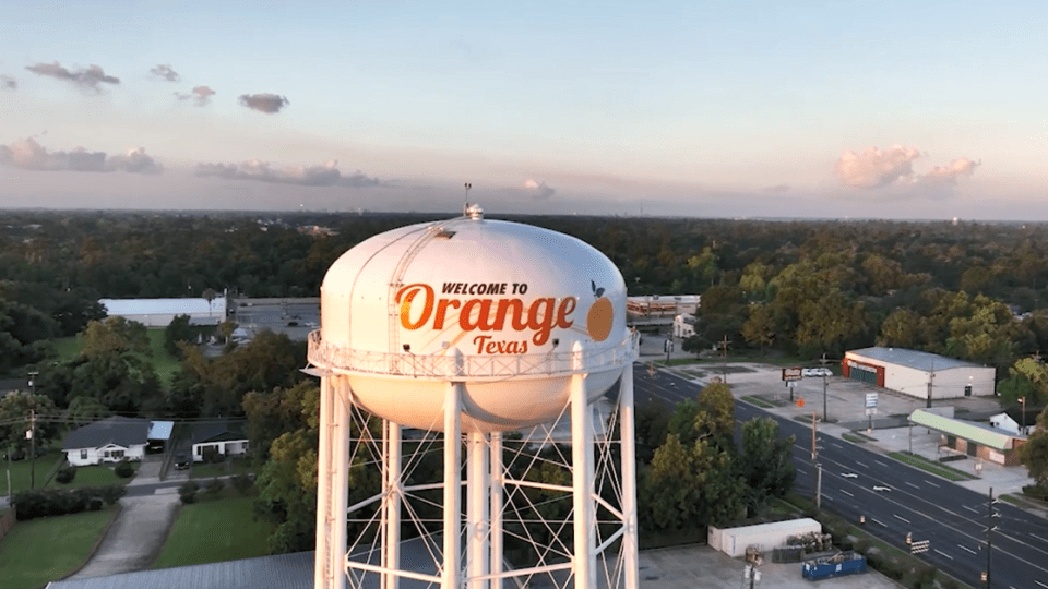 Orange water tower